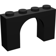 Lego kostka (kostička) most oblouk 1x4x2, černá (618226, 4114069, 4227263)